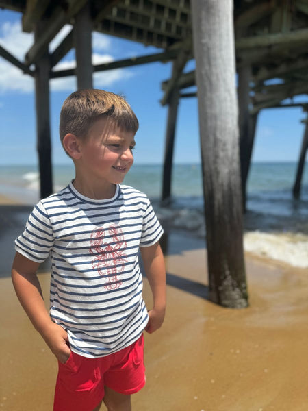 Newquay Printed Tee (Navy Lobster)