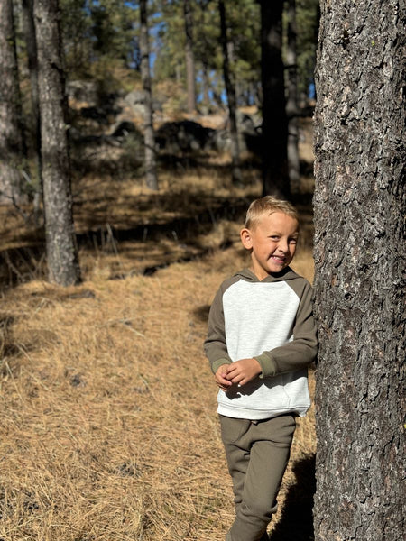 Hooded Top | Grey/Olive