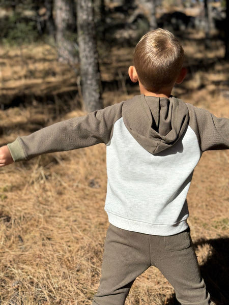 Hooded Top | Grey/Olive