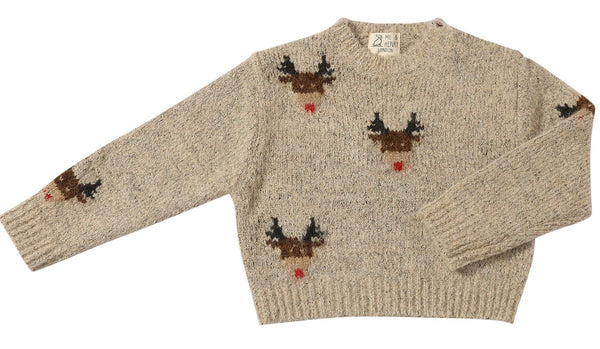 Ruby Beige Reindeer Sweater