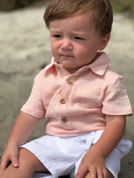 Helford Woven Onesie (Peach)