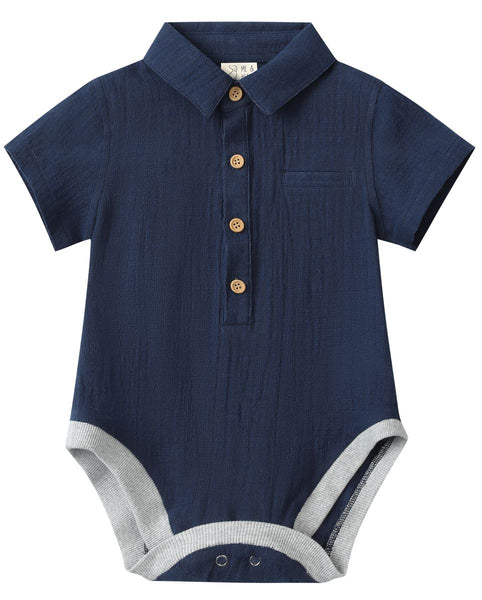 Helford Woven Onesie (Navy)