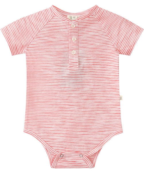 Raglan Jersey Onesie (Red Stripe)