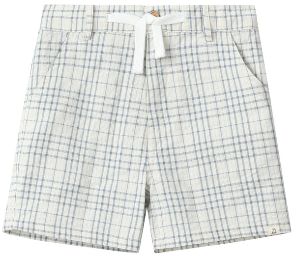 Crew Woven Shorts (Chambray/cream plaid)