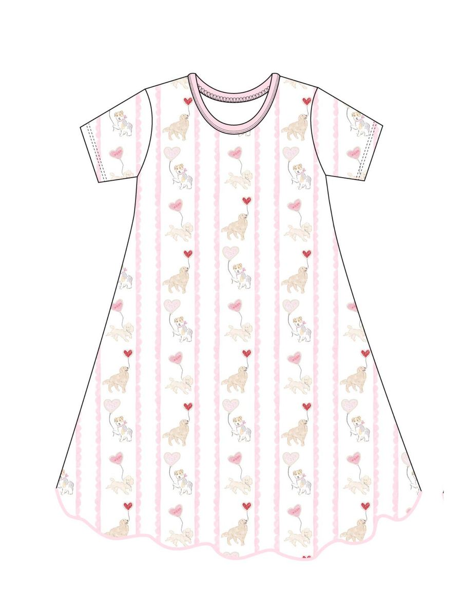 Valentines Pups Nightgown