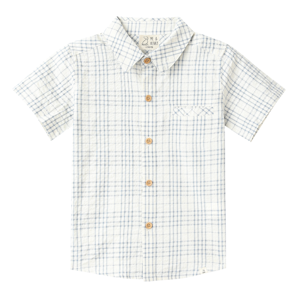Newport Woven Shirt (Chambray/cream plaid)