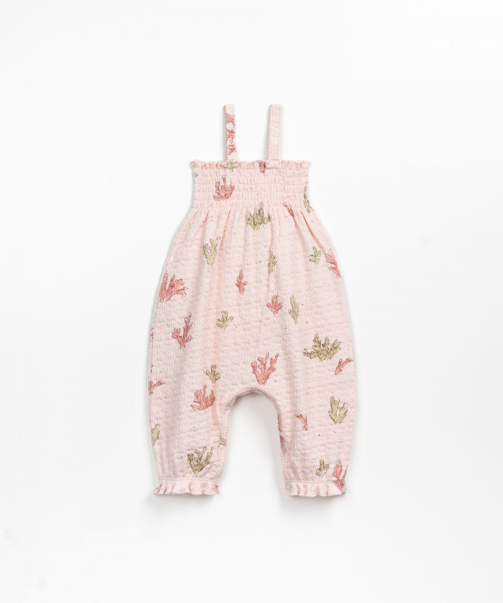 Coral Smocked Romper - Pink