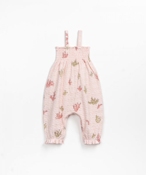 Coral Smocked Romper - Pink