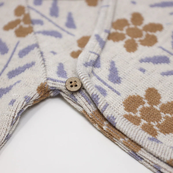Kimono Footie Set Nordic Flower Double Knit - Caramel Wisteria