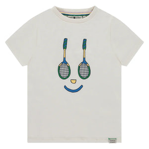 Boys Tee - White Tennis Smiley