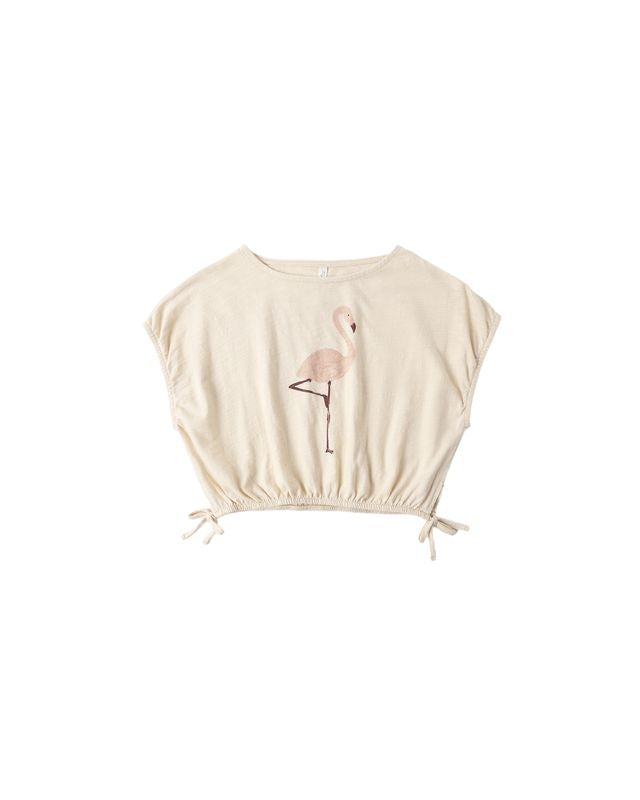 Cropped Cinch Tee | Flamingo