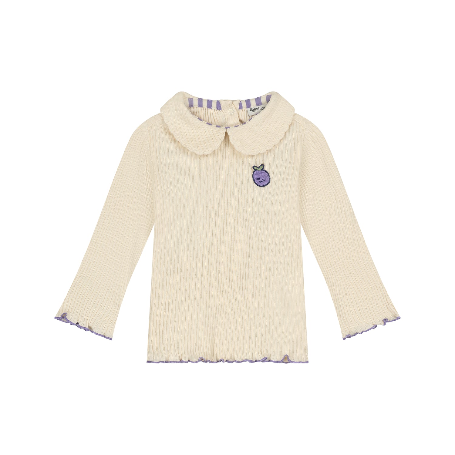 Baby Girls Long Sleeve T-Shirt - Cream Blueberry
