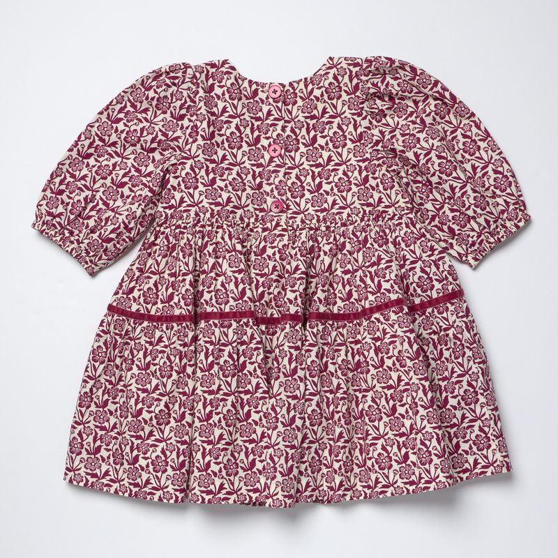 Maribelle Dress - Burgundy Climbing Floral