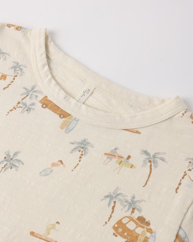 Relaxed Bubble Romper Surf Town
