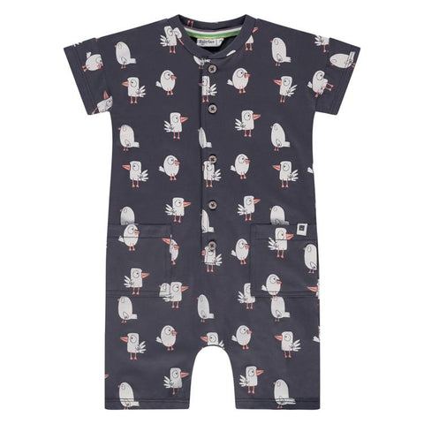 Play Romper - Navy Birds