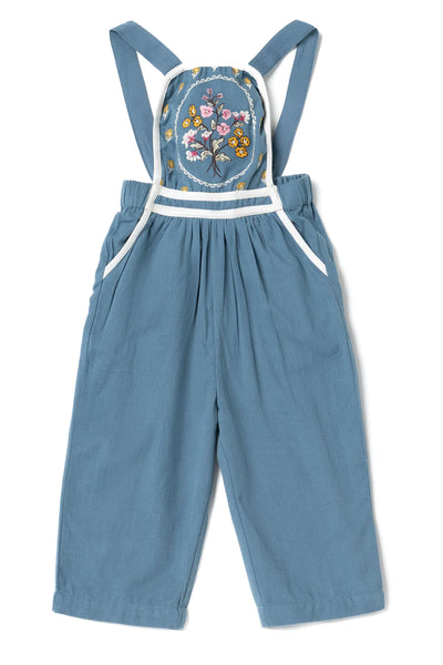 Overalls - Blue Embroidery