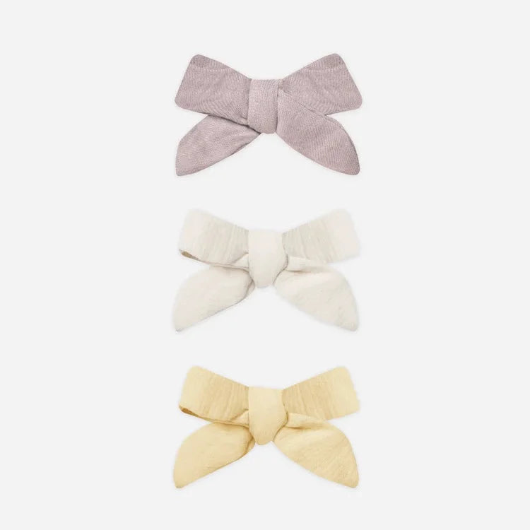 Bow with Clip, Set of 3 - Lavender, Lemon & Natural