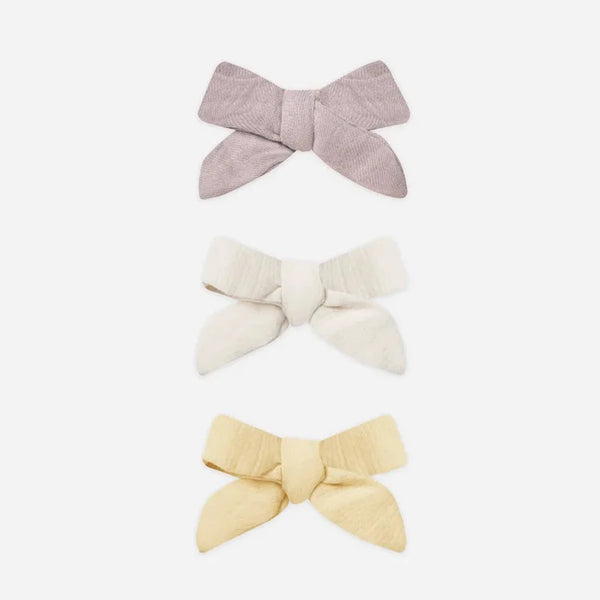 Bow with Clip, Set of 3 - Lavender, Lemon & Natural