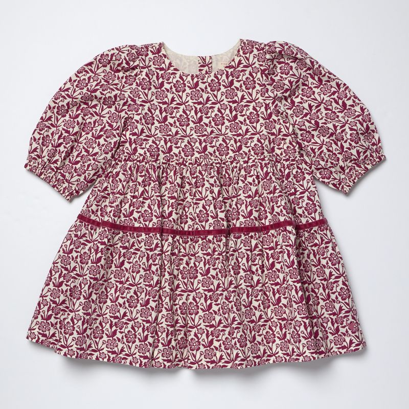 Maribelle Dress - Burgundy Climbing Floral