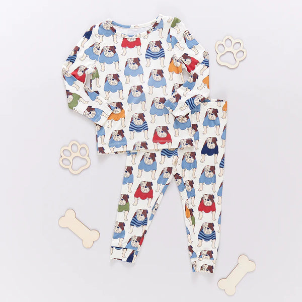 Kids Bamboo PJ Set - Bulldogs