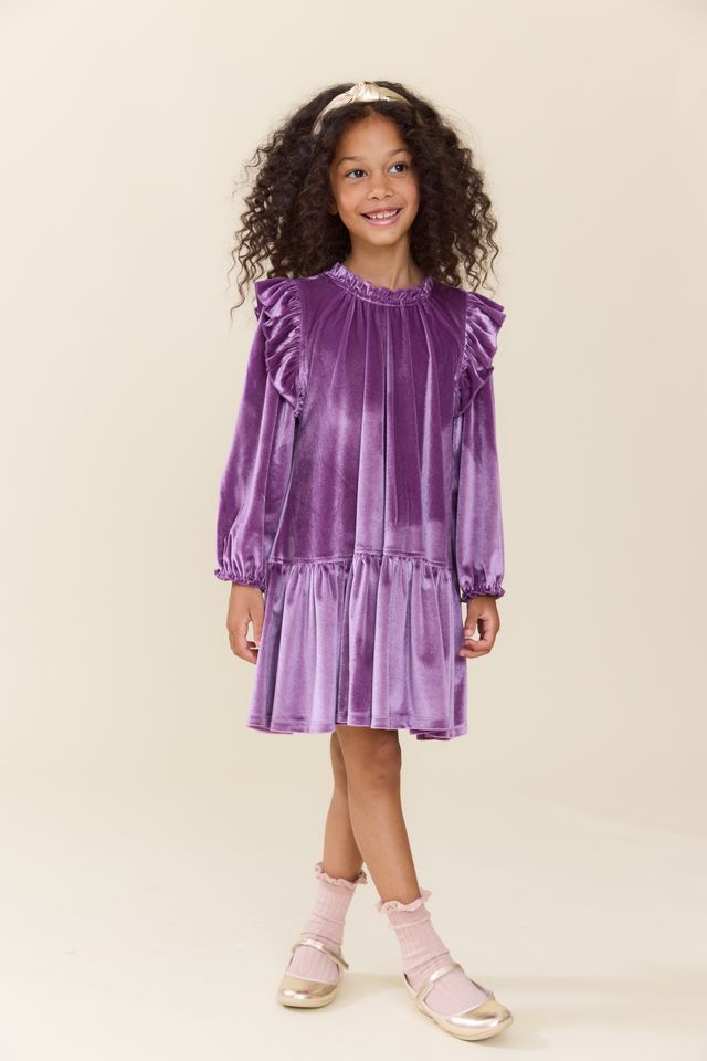 Harper Dress - Lavender Velour
