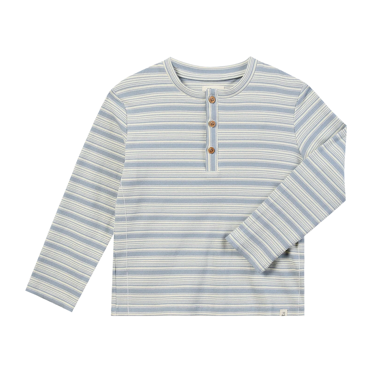 Adams Ribbed Henley - China/Cream Stripe