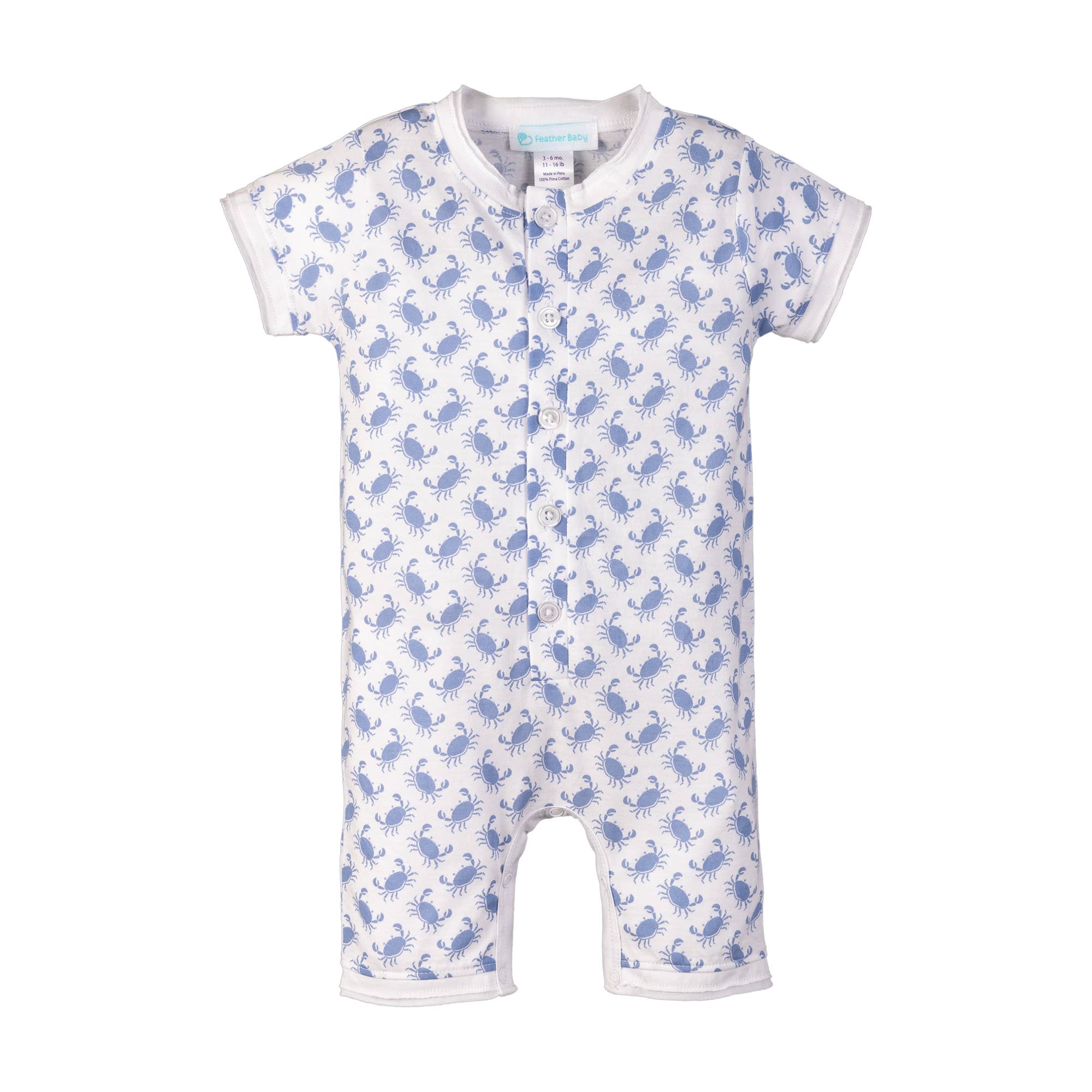 Henley Romper - Crab Crawl