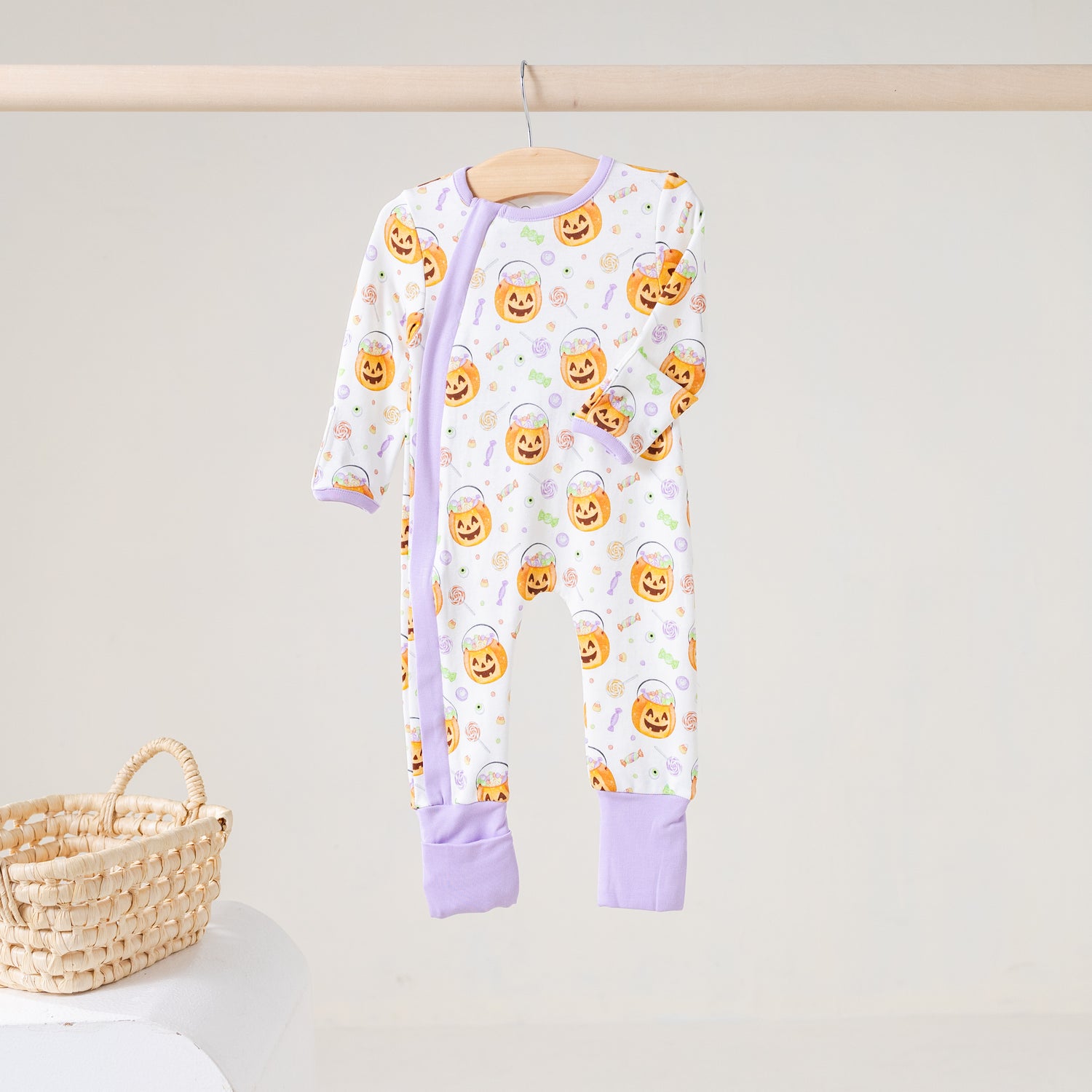 No tricks, Just treats Organic Kids Zip Pajamas
