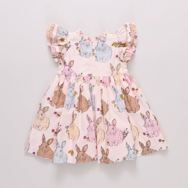 Girls Jennifer Double Ruffle (Pink Vintage Bunnies)