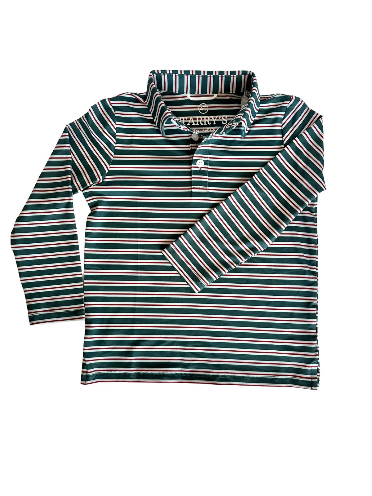 Performance Polo - Long Sleeve - Christmas Stripe
