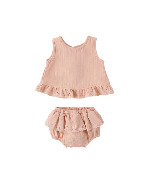 Ruffled Tulip Top + Bloomer Set