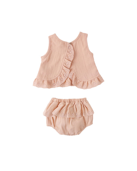 Ruffled Tulip Top + Bloomer Set