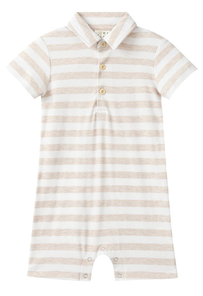Drift Romper (Beige/white stripe)