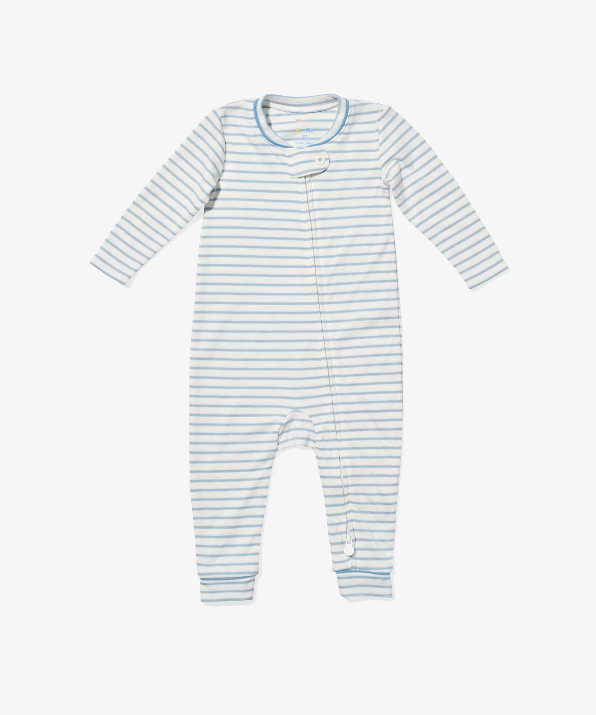 Ziggy Zip Romper (Dusty Blue Mini Stripe)