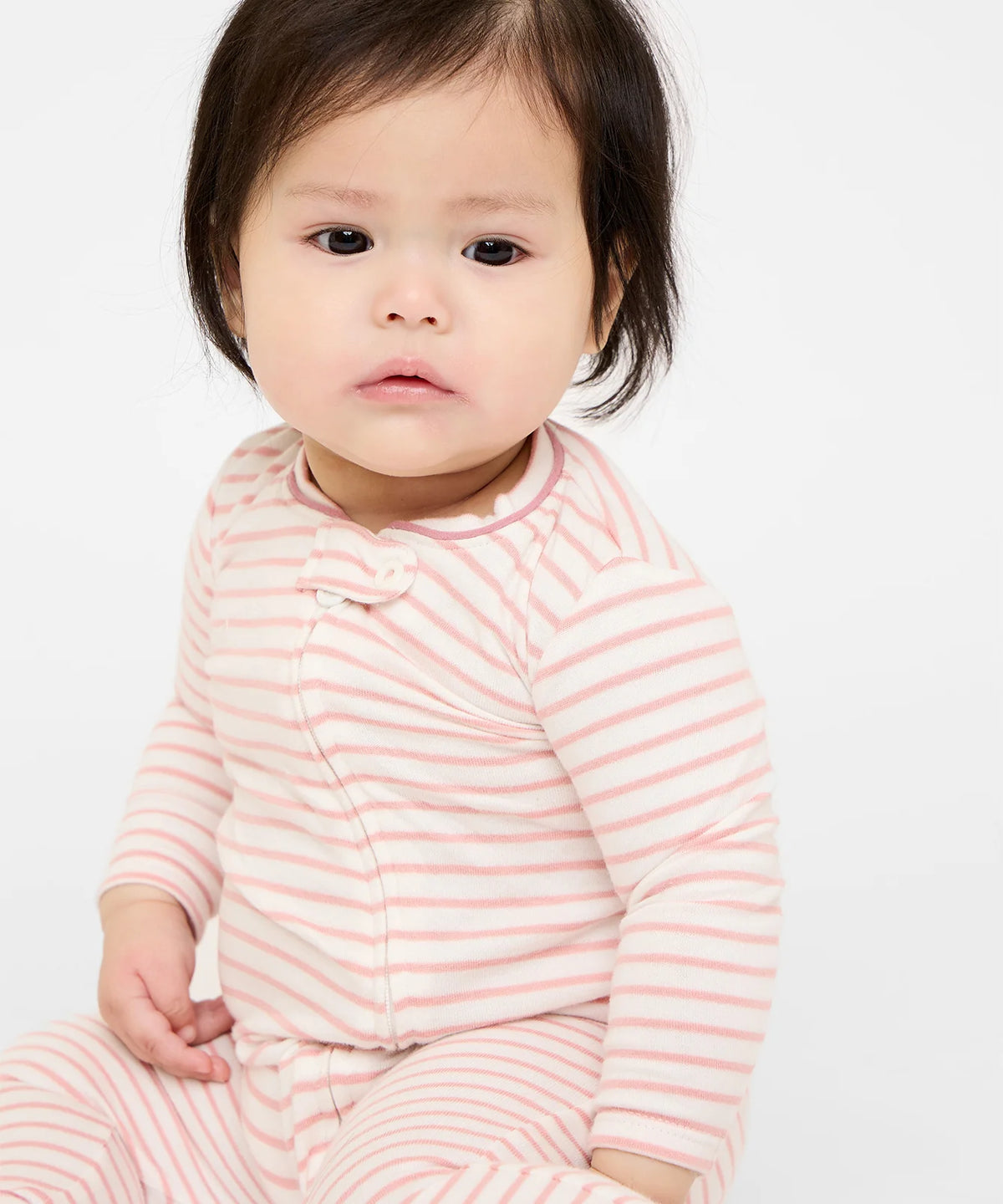 Ziggy Zip Romper (Dusty Blue Rose Stripe)