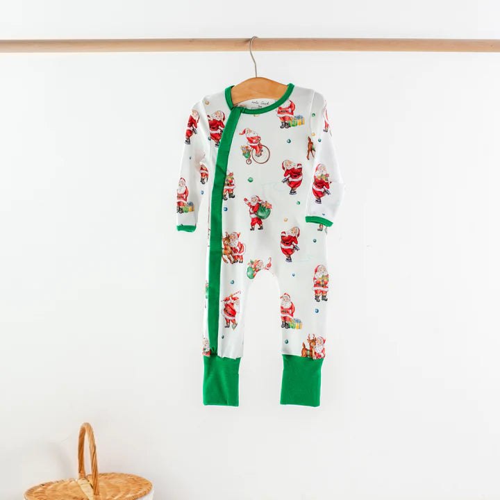 Santa Claus is Coming to Town Organic Cotton 2 Way Zip Pajama