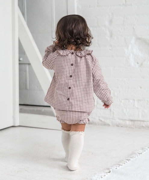 Dorothy Poplin Set | Mauve Gingham