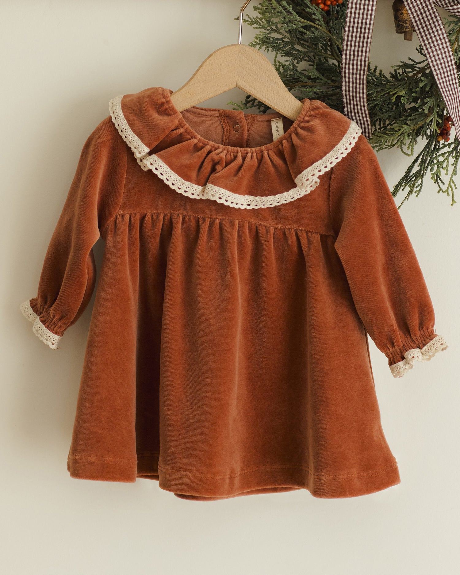 Velour Velvet Dress | Cranberry