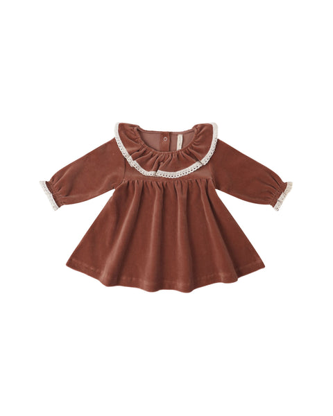 Velour Velvet Dress | Cranberry