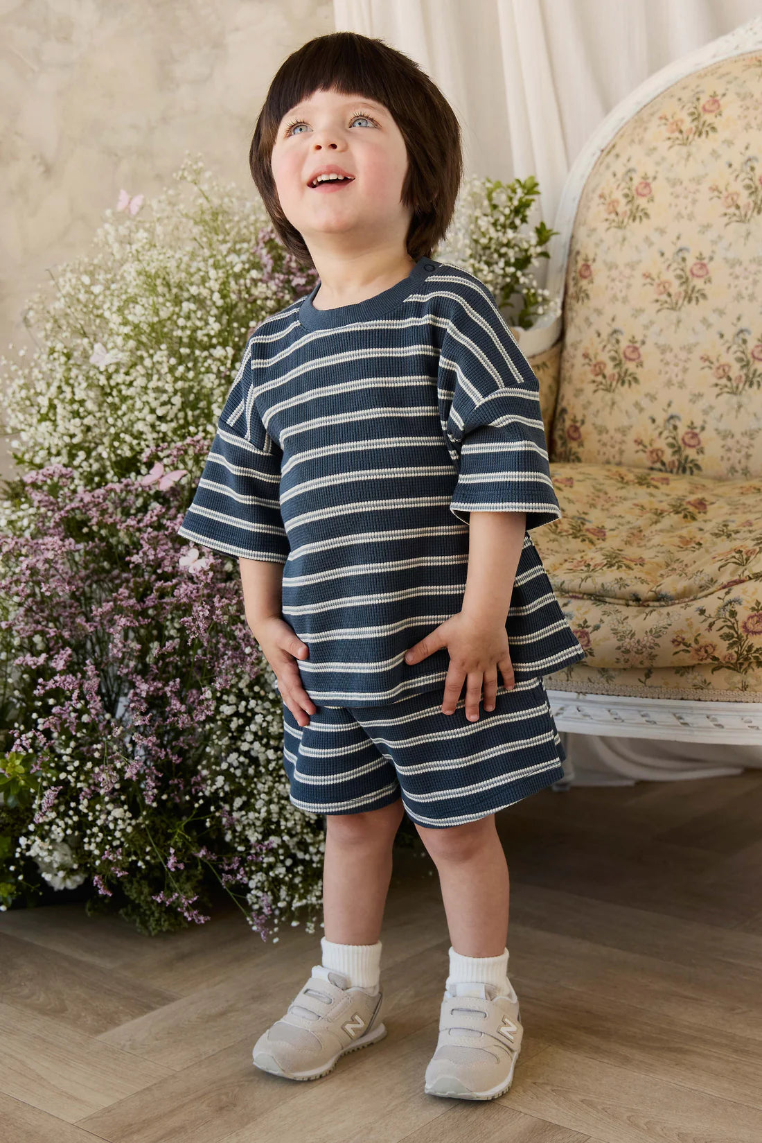Organic Cotton Waffle Leith Set - Dreamer Stripe Captain