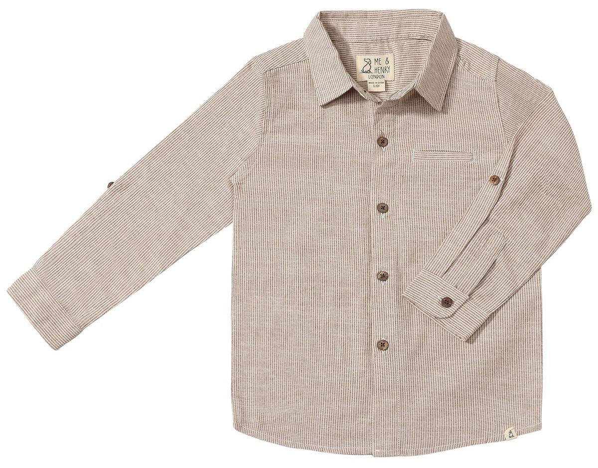 Atwood Woven Shirt | Beige Micro Stripe