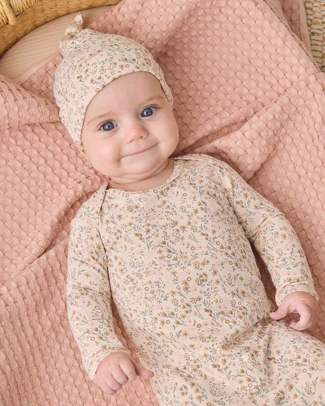 Bamboo Baby Gown + Hat Set - Bloom
