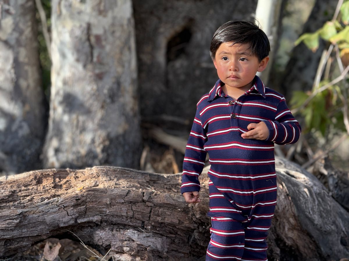 Kingston Polo Romper (Navy/Burgundy Stripe)
