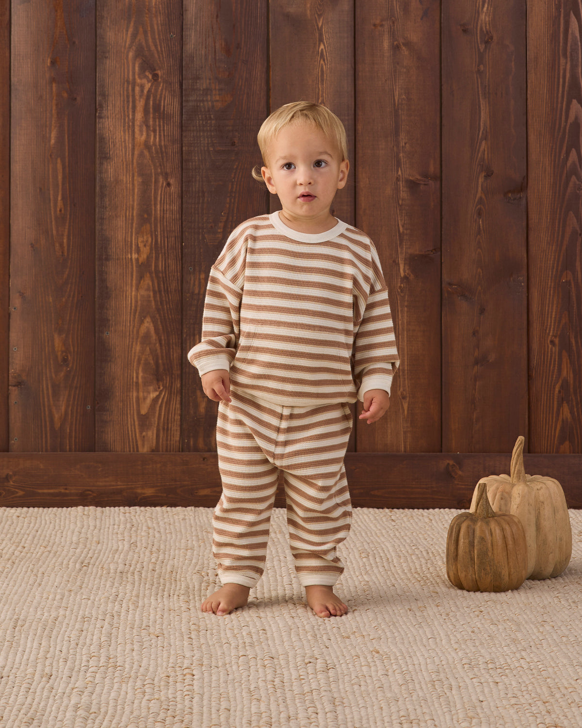 Waffle Slouch Set - Spice Stripe
