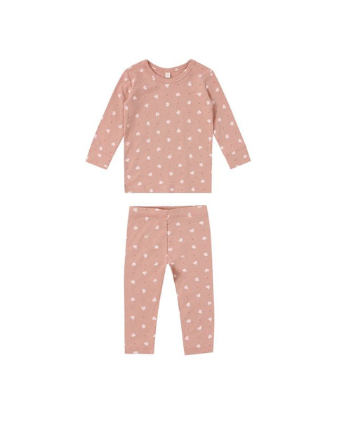 Bamboo Pajama Set (Pink Hearts)
