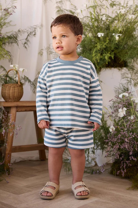 Pima Cotton Set - Essential Stripe Cloud/Honolulu
