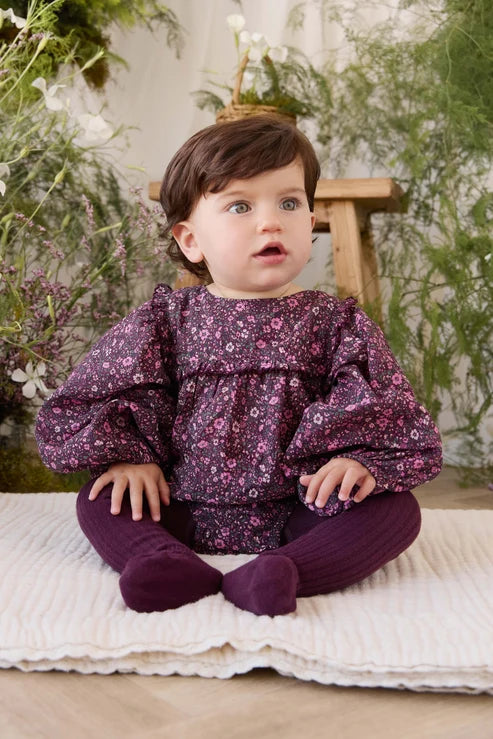 Organic Cotton Frances Playsuit - Flora Fig
