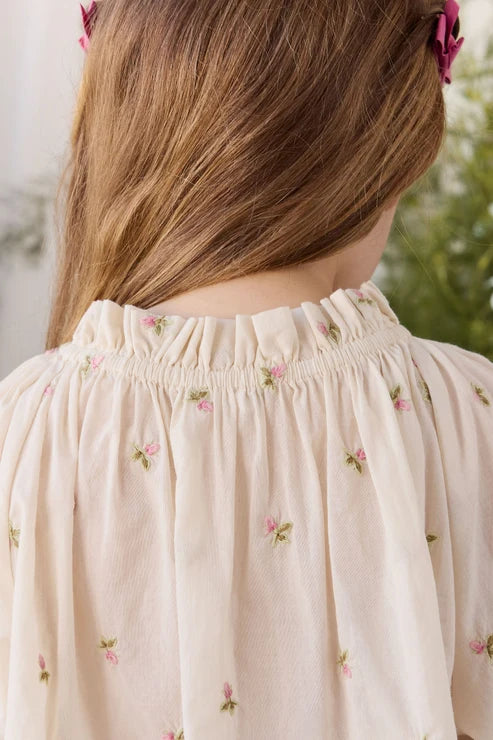 Organic Cotton Acacia Blouse - Rosebud Egret