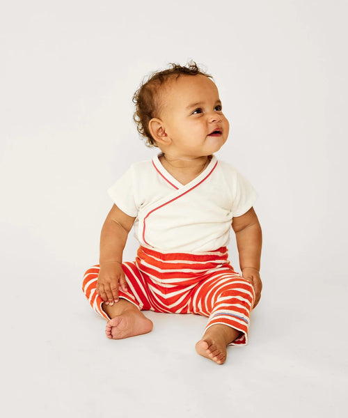 Crossbody Short Sleeve Onesies - Red