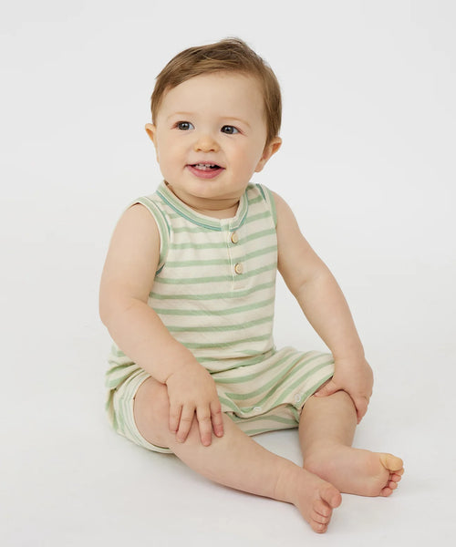 Lachlan Romper - Kiwi Stripe